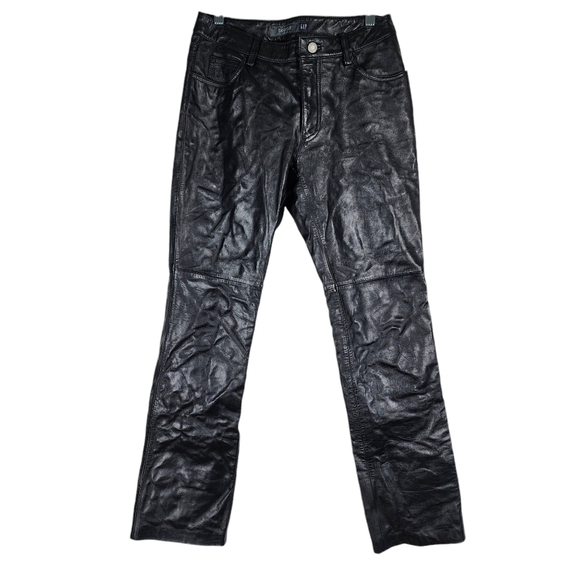 GAP 100% LEATHER BOOT CUT PANTS - Picture 1 of 7